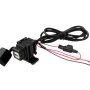 Universal Motorcycle Dual USB Phone/gps Charger With Inline Fuse 12V