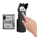 3D Face Recognition Smart Gate Lock With Fingerprint- Black