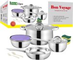 Silver 11 Piece Cookware Set S11 Stainless Steel Cookware Set