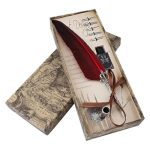 Quill Pen Set Set Antique Calligraphy Writing Antique Executive Gift Quill Pen For SCHOOL+5 Replacement Nibs+ink Bottle+ Pen Nib