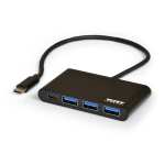 Port USB Type-c To 3 X USB3.0 And 1 X Type-c Pd 30CM 4 Port Hub Black
