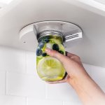 Easy-grip Jar & Bottle Opener - Under Cabinet Can Opener For Seniors No Electricity Needed Kitchen Gadget White 17.78X17.78X2.03