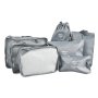 7PCS Travel Luggage Clothing Packing Bags Set- Grey