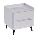 Marble Top White Two-drawer Nightstand MW442