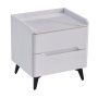 Marble Top White Two-drawer Nightstand MW442