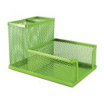 : M415 Wire Mesh Metal Cube & Pen Holder Green