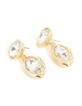 Goldair Gold Plated Diamante Teardrop Organic Earrings
