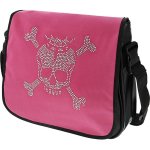 Beauty Carry Bag With Skeleton Motif Pink & Black Empty