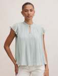 Autumn Flutter Sleeve Blouse - 18 Hazy Aqua