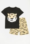 PoP Candy Printed Top And Bottom Set-black & Yellow