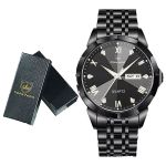 Men's Fashion Black Quartz Watch - Stylish Waterproof Gift