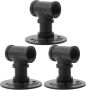 Wall-mounted Wine Rack 3 Pieces Matte Black Iron Vintage Pipe Style Wine
