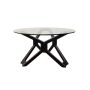 Izabell Solid Wood & Glass Top Round Coffee Table