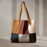 Patchwork Look Leather Shopper Tote