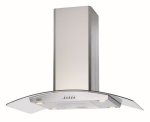Defy DCH323 900MM Stainless Steel Premium Curved Glass Island Extractor