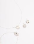 Silver Diamante Pear-shaped Jewellery Set