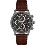Ben Sherman Mens Gunmetal Chronograph Watch With Black Dial And Brown Leather Strap