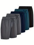 5 Pack Men's Athletic Shorts With Drawstring And Pockets Quick Dry And Comfortable Fit For Summer Sports And Fitness