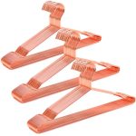 Amber Home 30 Pack 17" Rose Gold Strong Metal Hanger Copper Clothes Hangers Heavy Duty Coat Hangers Standard Suit Hangers For Ja