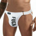 Jockmail Men's Sexy Jockstrap Underwear Buckle - White