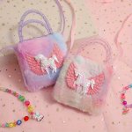 Festive Cartoon Furry Pouch: Lightweight Zippered And Perfect For Little Ones Aged 3-14