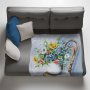 Blue And Yellow Bouquet In White Vase Light Weightfleece Blanket By Stella Bruwer