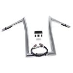 Skull Pivot- 1.5" Fat Chrome 16" Rise Pre Wired Z Handlebar Ape Hanger Bar Compatible With H-d 1996-2006 Sportster Dyna Softail