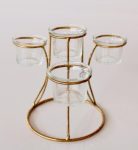 4 Piece Glass & Metal Candle Holder – 17X22CM