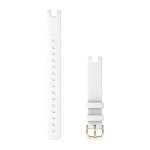 Garmin Lily Bands 14 Mm - White Italian Leather With Cream Gold Hardware Large
