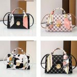 Chic Contrast Color Chain Crossbody Bag For Women - Versatile One-shoulder Straddle Design Lightweight Faux Leather Perfect For