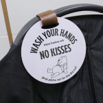 Wash Your Hands No Kisses Plaque Winnie De Pooh White