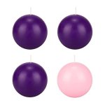 Mega Candles 4 Pcs Unscented Christmas Advent Candles Set Hand Poured Premium Wax Round Ball Candle 3 Inch Diameter Holidays Fes