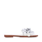 Detailed Leather Slip-on Sandal -white
