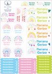 School Labels : Rainbow Doodle Theme