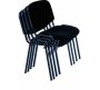 Contract Fabric Stacking Office Chairs - 5 Per Box - Black Office Stacking Chair Black Pre-assembled