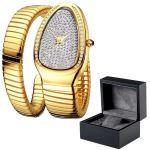 Gold Feminino Iced Out Dial Jewellery Watch For Women With Luxury Watch Box