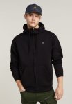 G-star Raw Premium Hooded Zip Through Sweater - Dark Black