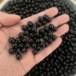 100 Pack Acrylic Black Beads 6MM 8MM - Diy Bracelet Necklace Bag & Craft Decoration Bead Assortment