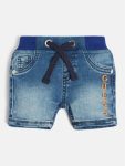 Guess Boys Denim Pull-on Shorts In Mid Wash - Mid Wash 4