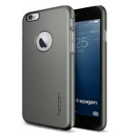 Spigen Iphone 6 Plus Premium Ultra Slim Case With Apple Logo View Matte Gunmetal