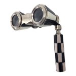 Metal Vintage Theatre Binoculars 10CM Black And White