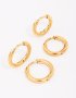 Goldair Gold Plated Surgical Steel Classic Hoop Earring 2-PACK