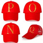 1PC Hip-hop Baseball Cap Outdoor Sports Visors Caps Unisex Travel Peaked Cap Golden Letter Print Lightweight Adjustable Casual M