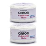 Caron Colorama Halo Cake Caron Lavender Frost Yarn - 2 Pack Of 8OZ 226.79G - 71% Acrylic 18% Nylon 11% Polyester - 5 Bulky -