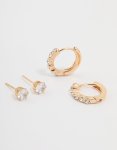 Goldair Gold Diamante Hoop & Stud Earrings 2-PACK