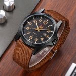 1PC Casual Nylon Strap Number Date Quartz Wristwatch Fashion Watches For Man Simple Sport Style Male Clock Ideal Choice For Gift