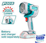 Light Cordless Work Lamp 2000 Lumen Total Tools With Or Without Battery TWLI2088