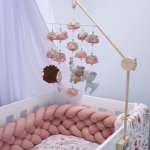 Wooden Cot Mobile Wooden Arm