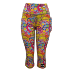 High Waist Funky 3 4 Leggings - Paisley - Ladies XXL - 40
