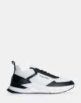 Calvin Klein Low Top Lace Up Mix White Sneakers - UK11 White